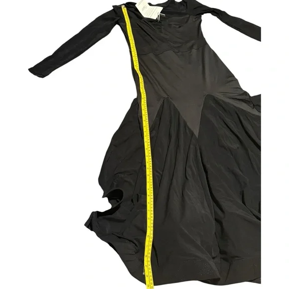 Dance & Sway Black Ballroom Dance Dress Size Large Full Skirt Sheer Long Sleeve - Picture 12 of 15